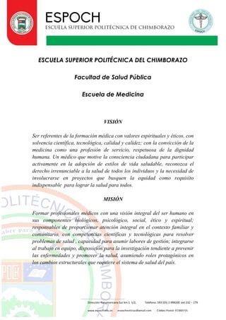 Mision Vision Medicina Pdf