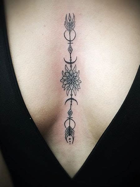 50 Best Chest Tattoos for Women | Chest tattoos for women, Sternum ...