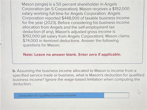 Solved Mason Single Is A Percent Shareholder In Chegg