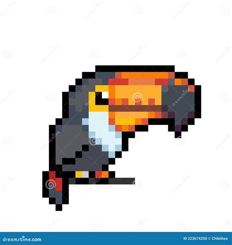 Toucan Pixel Toucan Bird Image Vector Illustration Of Pixel Art Stock