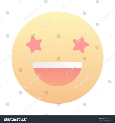 Starstruck Smiling Smile Emoticon Emoji Sign Stock Vector Royalty Free