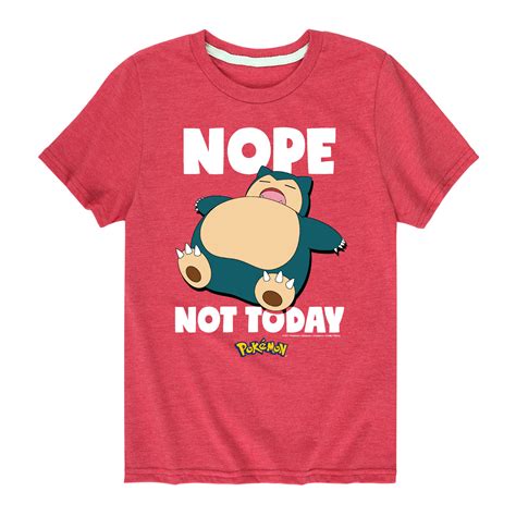 Pokemon Nope Not Today Snorlax Youth Short Sleeve Graphic T Shirt