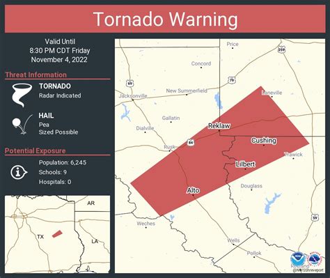 Nws Tornado On Twitter Tornado Warning Including Alto Tx Cushing Tx