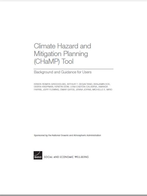 Climate Hazard And Mitigation Planning Champ Tool Background And Guidance For Users