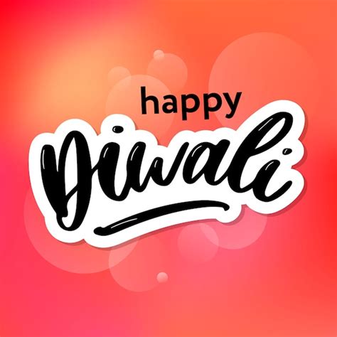 Premium Vector | Happy Diwali lettering