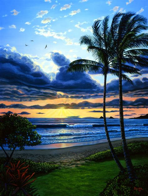 Kailua Bay Aglow Art Print | Hawaiian Art from Hawaii - HawaiiArt.com