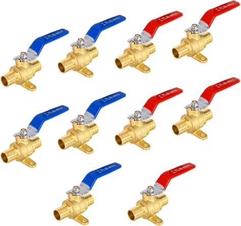 Amazon 10 Pack EFIELD 3 4 Inch Crimp Pex Full Port Shut Off Brass