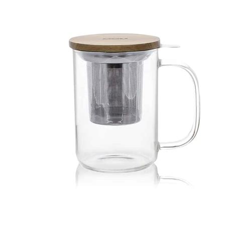 Double Wall Glass Mug With Tea Infuser Cl Ogo Living