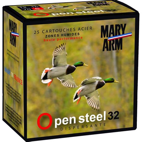 Boite De 25 Cartouches Mary Arm Open Steel 32 Acier Calibre 12 32GR