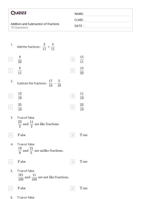 Subtraction And Patterns Of One Less Worksheets For Th Grade On