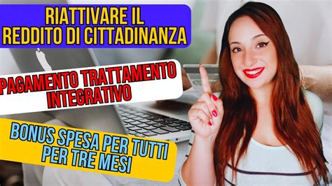 RIATTIVARE IL REDDITO DI CITTADINANZA PAGAMENTI TRATTAMENTO