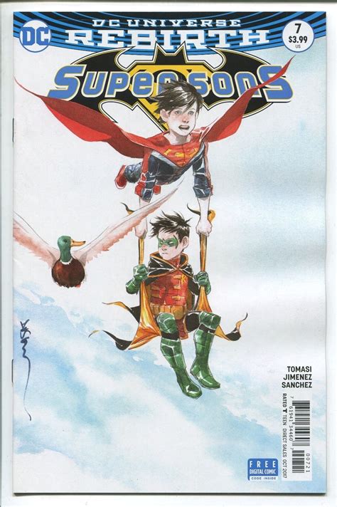 Super Sons 7 Rebirth Dustin Nguyen Variant Cover Dc Comics 2017