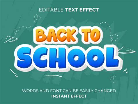 back to school text effect design 8596668 Vector Art at Vecteezy