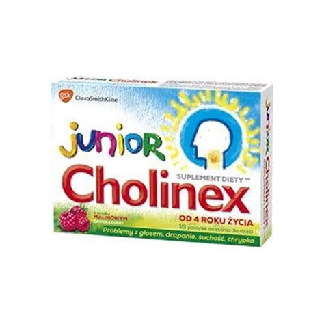 Cholinex Junior Pastylki Do Ssanania Dla Dzieci O Smaku Malinowym Sztuk