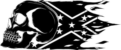 Premium Vector Skull With American Confederate Flag Isolated On White