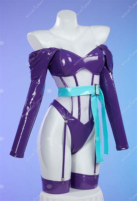 Rui Derivative Sexy Lingerie Set Off Shoulder See Through Bodysuit With Belt And Stockings