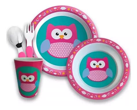 Kit Pratos Infantil Para Meninas Tigela Copo Prato Parcelamento