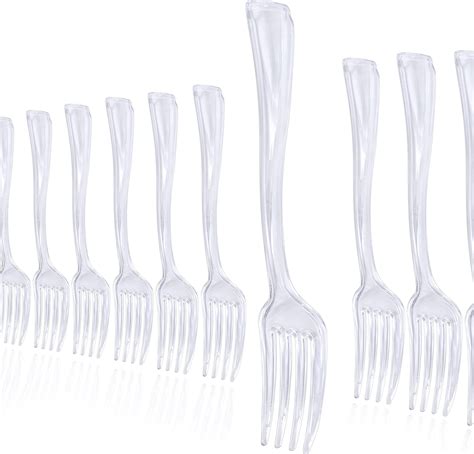 Cabilock 24pcs Disposable Mini Fork Fruit Dessert Pudding Forks Mini Plastic Tasting