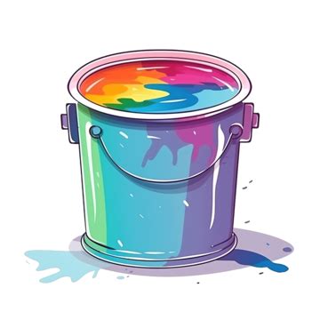 Paint Bucket Illustration In Minimal Style Bucket Paint Icon Png