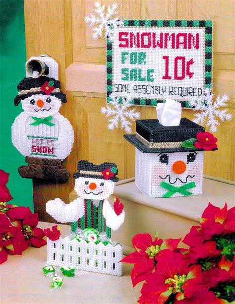 Vintage Snowman Plastic Canvas Pattern Book PDF Christmas Etsy Canada