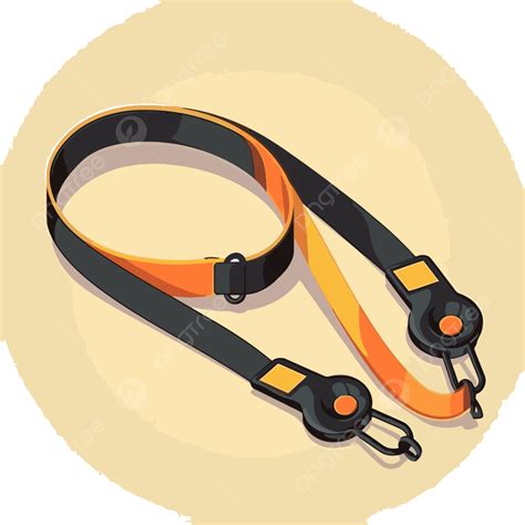 Lanyard Clipart Simple Strap Of An Orange And Black Colored Strap