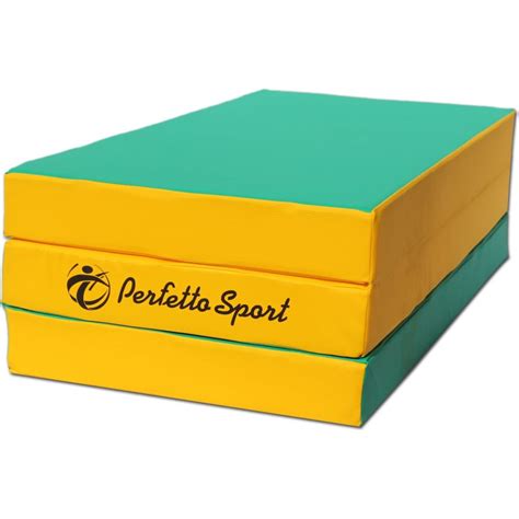 Складной мат Perfetto sport № 4, 100х150х10 см, зелёно/жёлтый ...