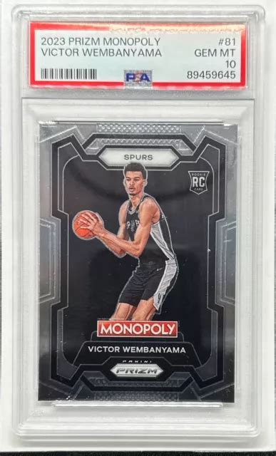 2023 24 CARTA ROOKIE Panini Prizm Monopoly Victor Wembanyama RC 81 PSA