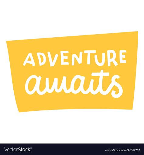 Adventure awaits lettering badge Royalty Free Vector Image