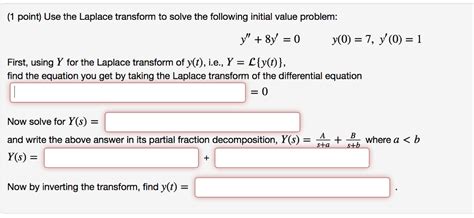 Solved Point Use The Laplace Transform To Solve The Chegg