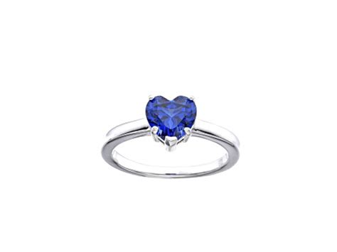 Heart Shape Lab Created Blue Sapphire Rhodium Over Sterling Silver