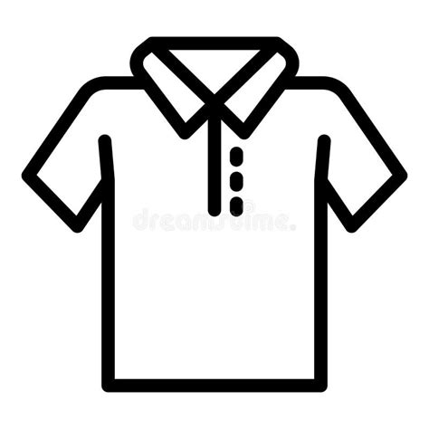 Vector De Contorno De Icono De Camisa De Algodón Polo Uniforme