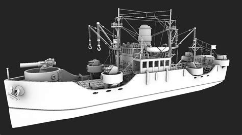 3d Model Battleship Warship Vr Ar Low Poly Cgtrader