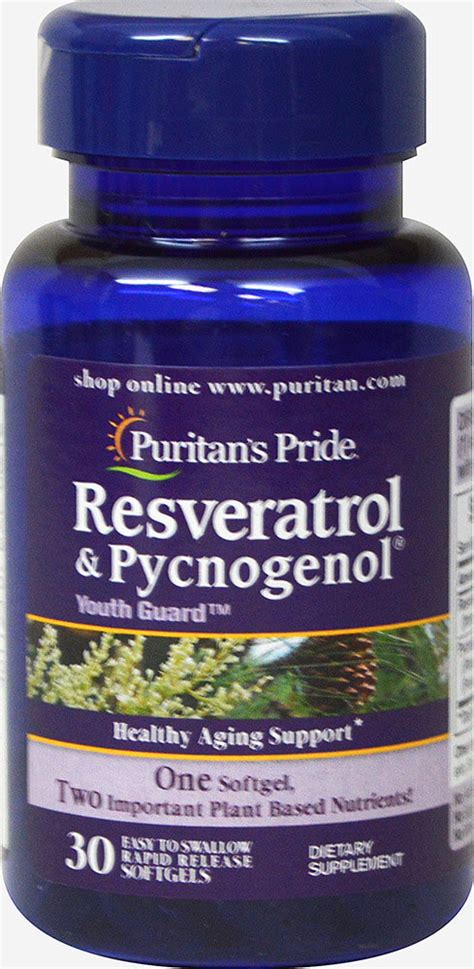 Puritans Pride Resveratrol Mg E Pycnogenol Mg C Psulas