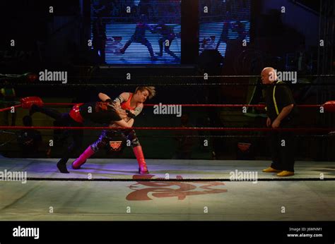 Lnternational Professional Superstars Wrestler In Action During