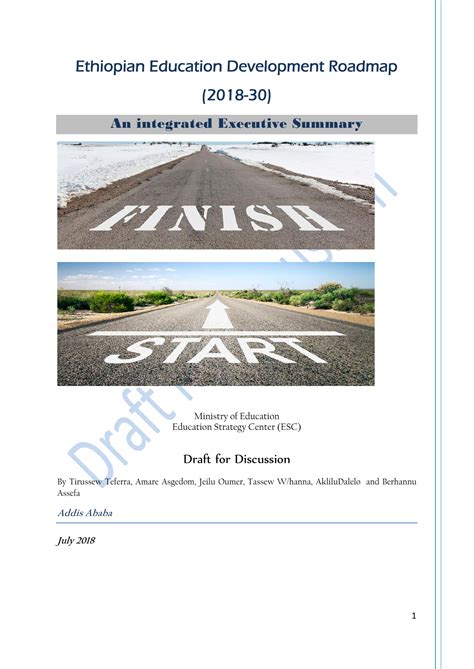 Ethiopian Education Development Roadmap 2017 2030