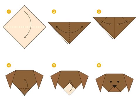 Tutorial De Esquema De Origami De Perro Marr N Modelo En Movimiento