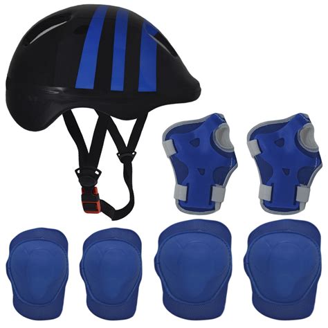 Kit Capacete Cotoveleira Joelheira Infantil Bike Skate Azul Em Promo O