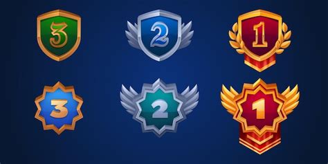 Free Vector Gold Game Level Ui Icon For Rank Medal Win Award