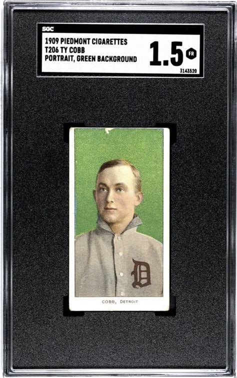 T Piedmont Ty Cobb Portrait Green Background Sgc Flickr