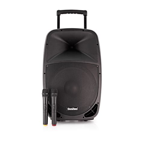 SubZero SZPA P15 Portable PA With Bluetooth Wireless Mics At Gear4music