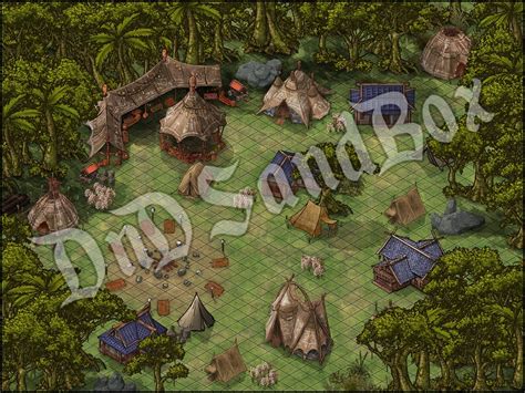 Outcast Jungle Camp Dnd Digital Map Roll20 Dungeons And Dragons Ttrpg