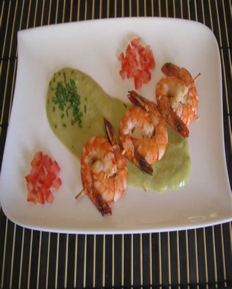 Gambas Marin Es Et Coulis De Courgettes Pour Personnes Recettes