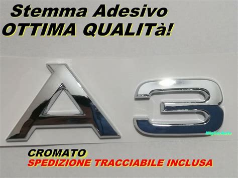 Stemma Targhetta Scritta Logo Fregio Audi A Baule Posteriore Argento