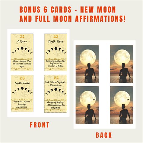 Moon Oracle Deck Printable Goddess Oracle Deck Full Moon Etsy