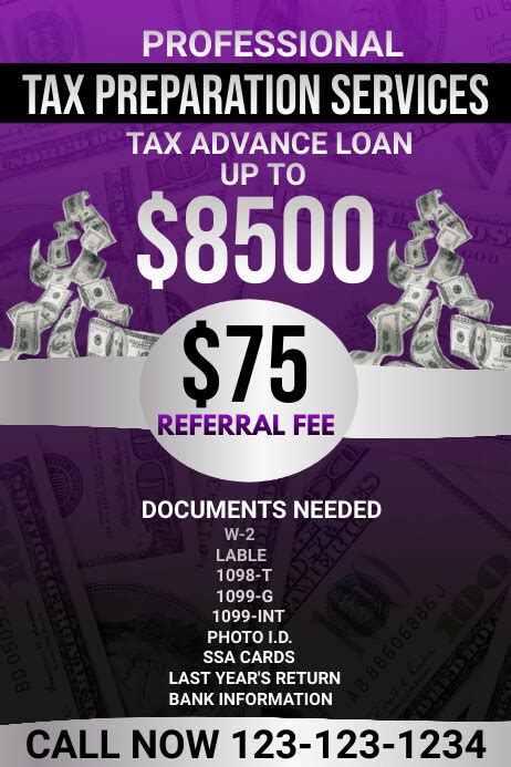 Copy Of Purple Professional Tax Preparation Services Postermywall