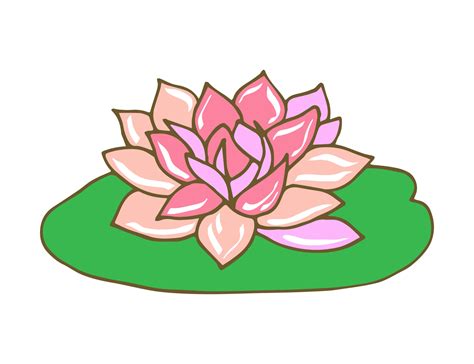 Hand-drawn color vector illustration. Lotus, water lily isolated on ...