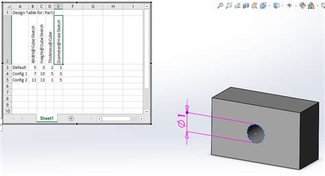 Use A Design Table In Solidworks With Different Units Strategytito