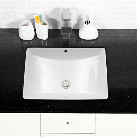 Deervalleybath Dv 1u101 Ceramic White Rectangular Undermount Sink