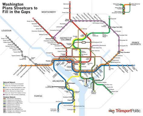 Washington dc mass transit map - Dc public transportation map (District ...