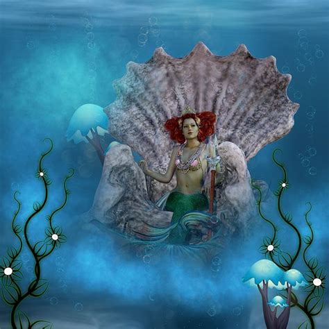 HD wallpaper: Disney Ariel underwater wallpaper, mermaid, trident, sea, throne | Wallpaper Flare